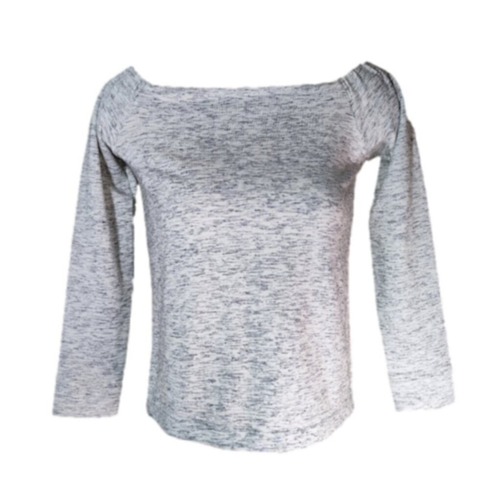 CLUB MONACO heather white gray top XS